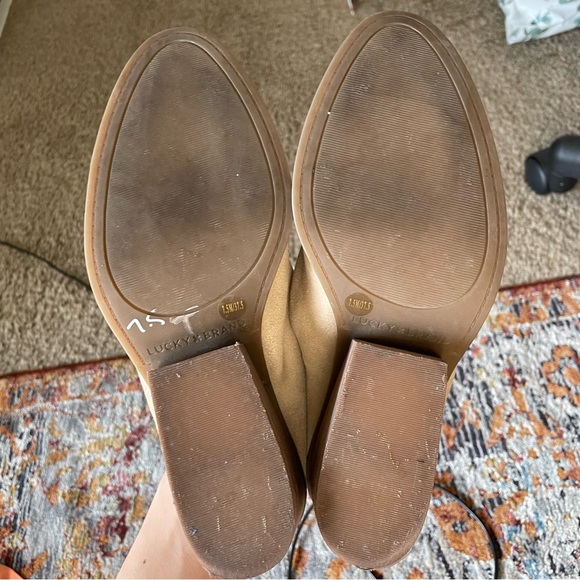 Lucky Brand Tan Mules with Wooden Heel - Picture 5 of 6